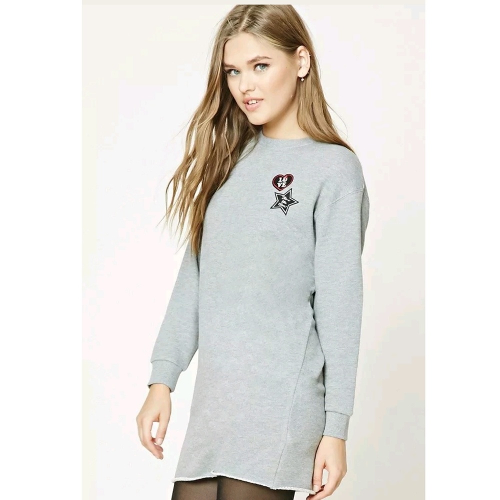 FOREVER 21 Love Patch Long Sleeve Top Dress